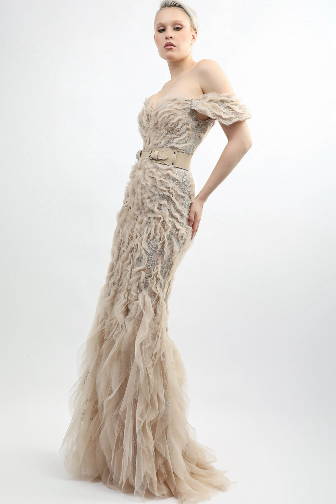 Layered Ruffle Gown