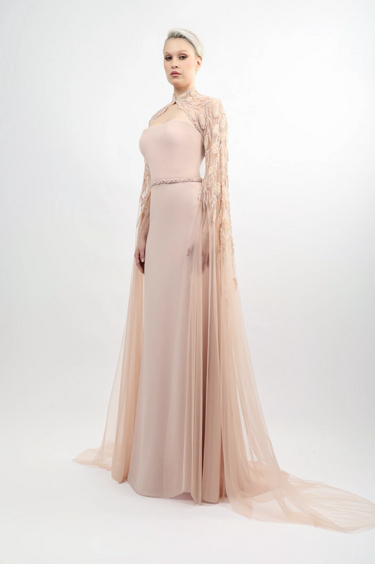 Strapless Crepe Gown