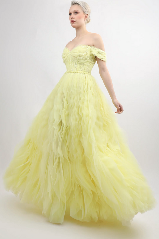 Off-Shoulder Puffy Gown