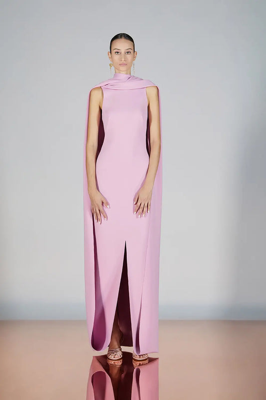 Caped Sleeveless Gown