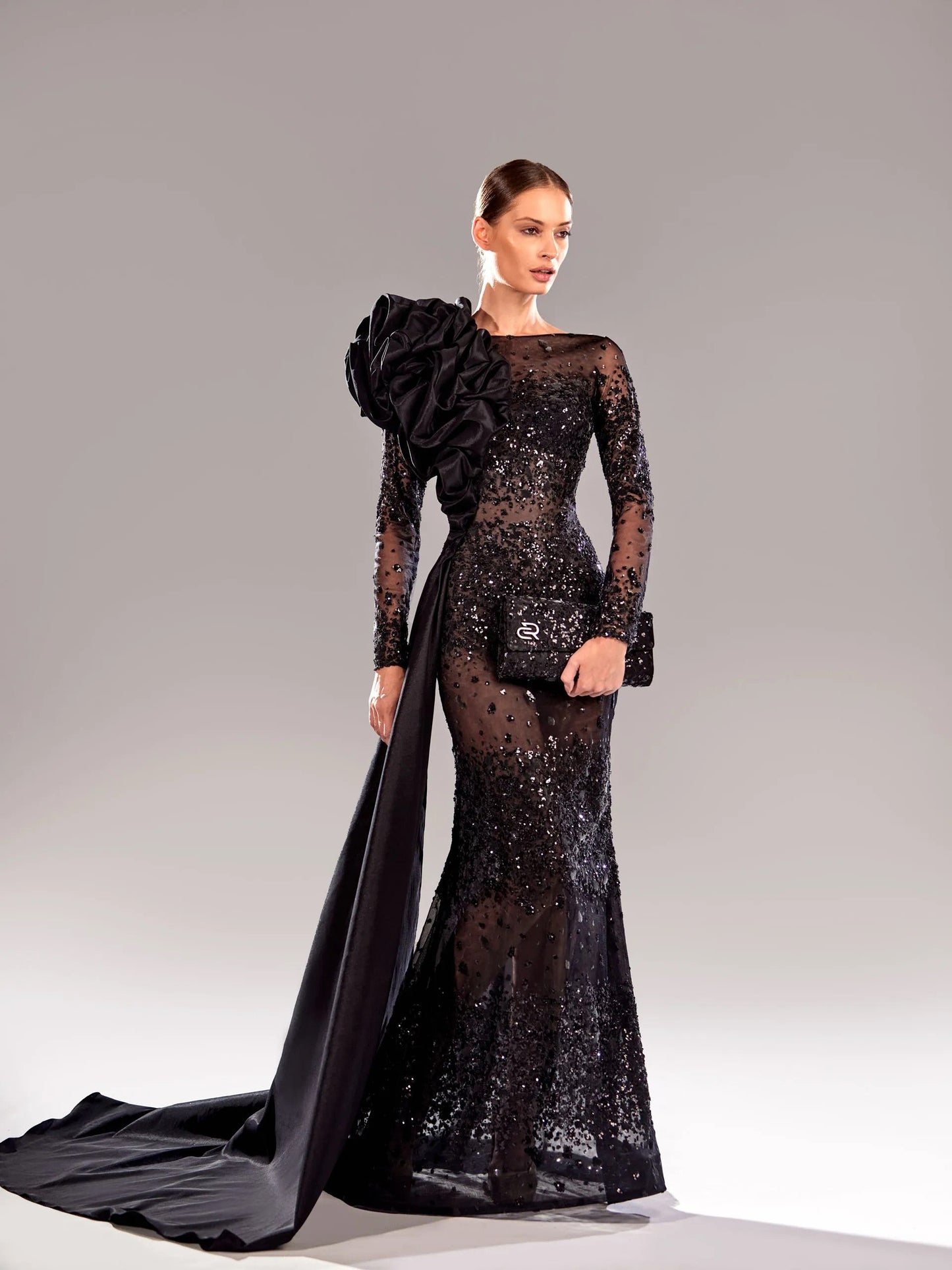 Illusion Embroidery Gown