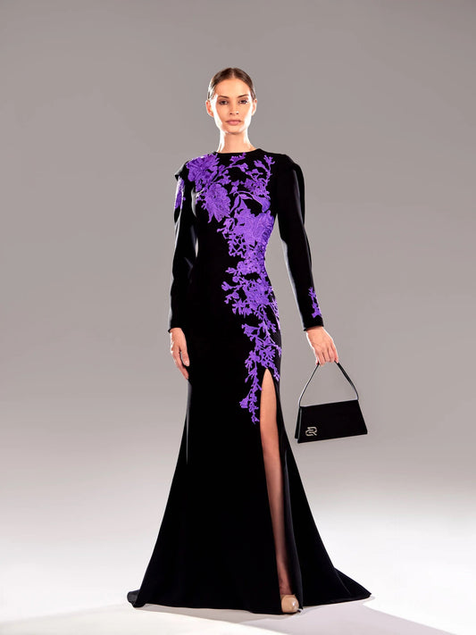 Long Sleeve Threaded Dress