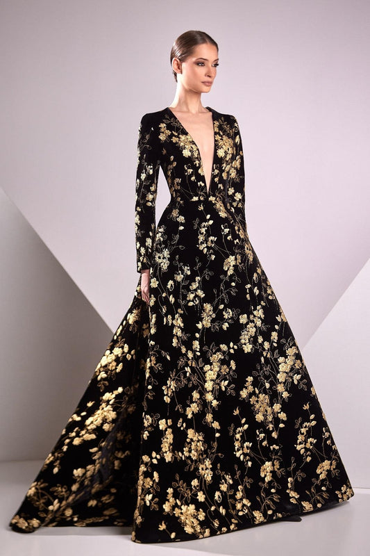 Velvet Devoré A-Line Gown