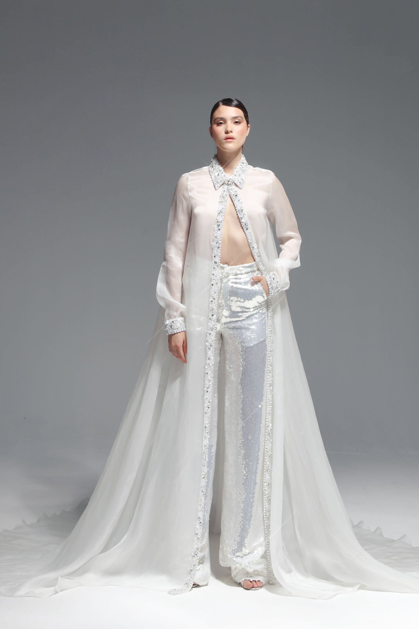 Oversized Shirt and Sequined Pants Set