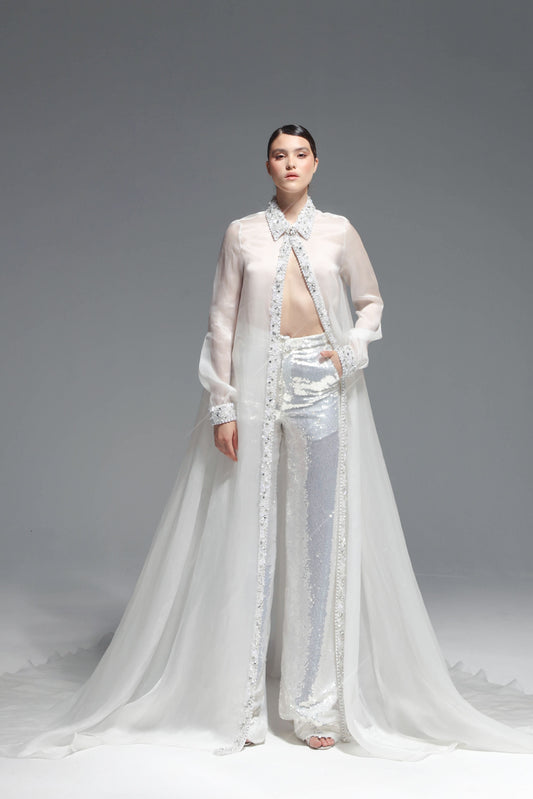 Oversized Shirt and Sequined Pants Set