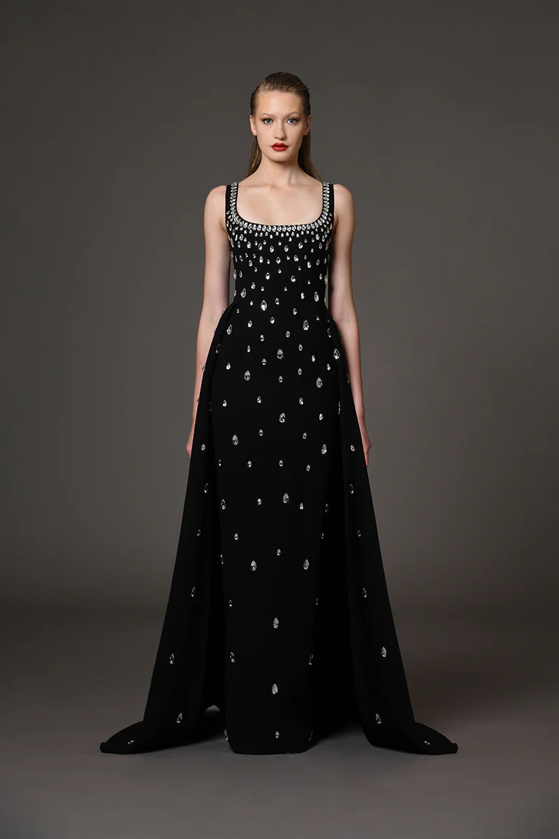 Embroidered Overskirt Dress