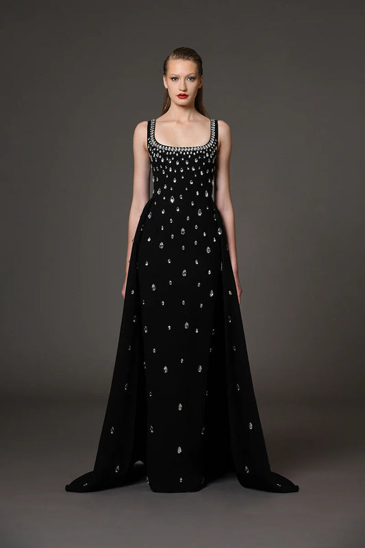 Embroidered Overskirt Dress