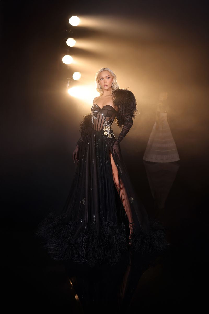 Corset Feather Gown