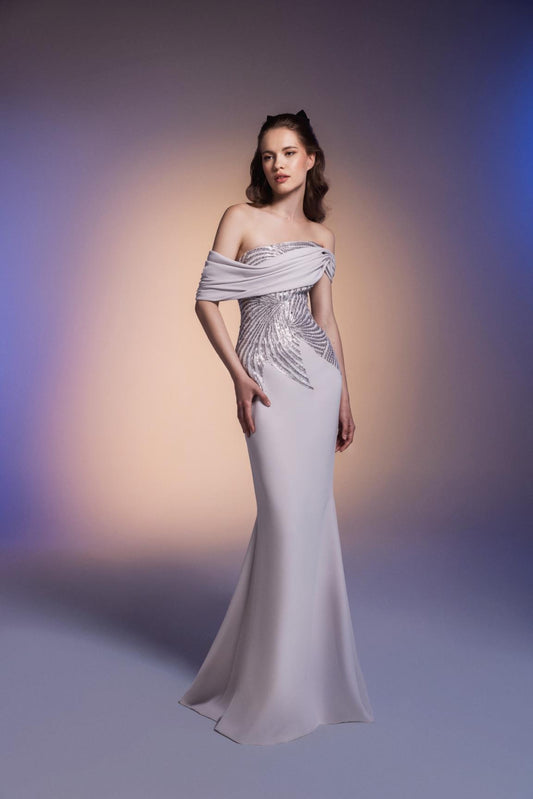 Draped Overlay Gown