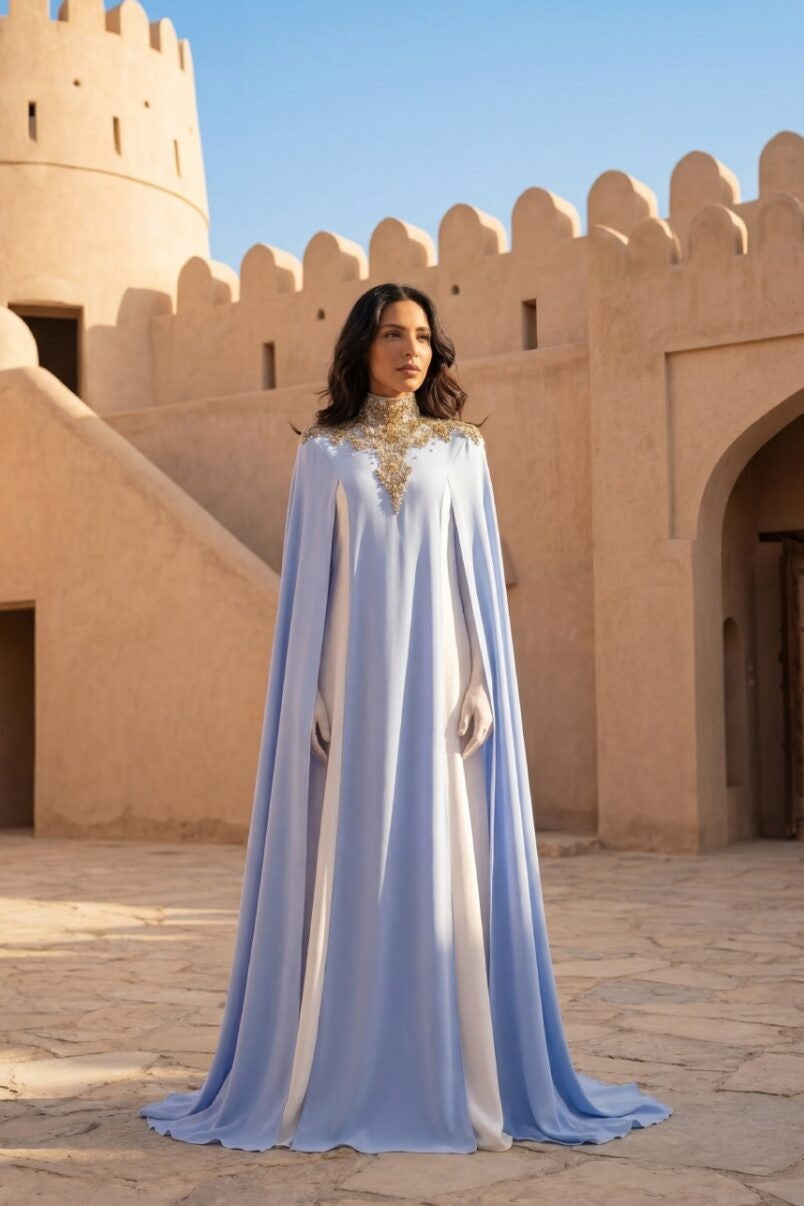 Cut-Out Cape Sleeve Kaftan