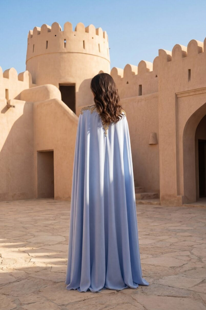 Cut-Out Cape Sleeve Kaftan