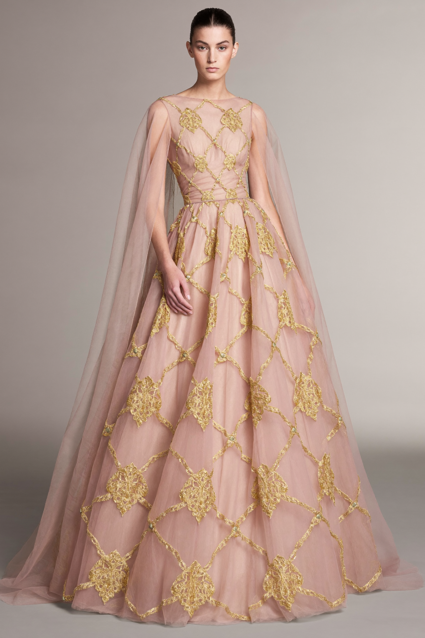 Caped Ball Gown