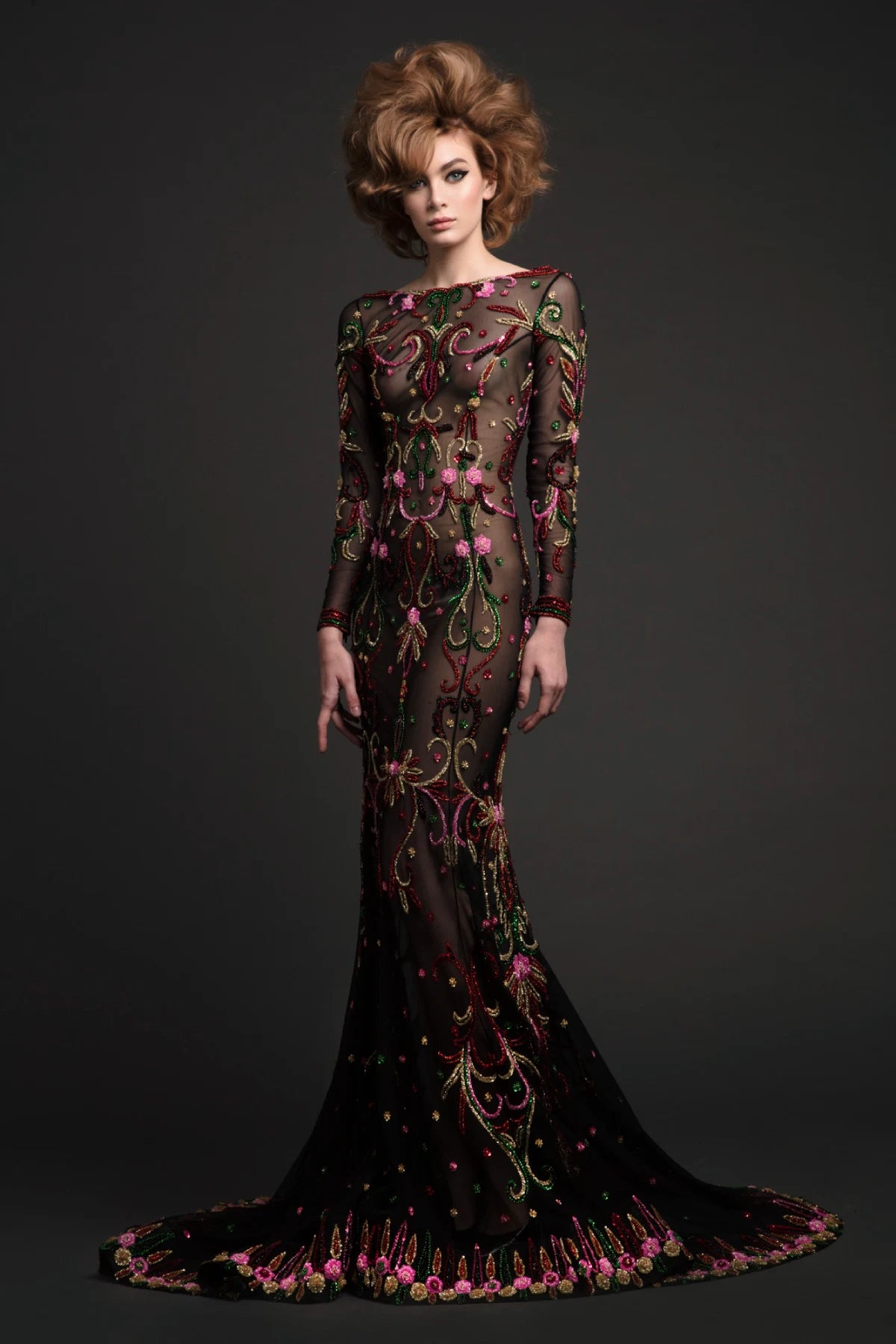 Boat Neck Trumpet Dress