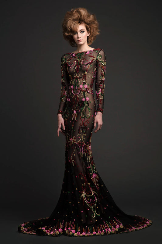 Boat Neck Trumpet Dress