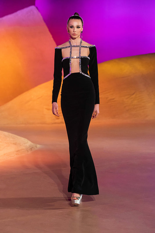 Beaded Bodice Sheath Gown