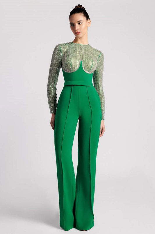Long Sleeved Crepe Jumpsuit