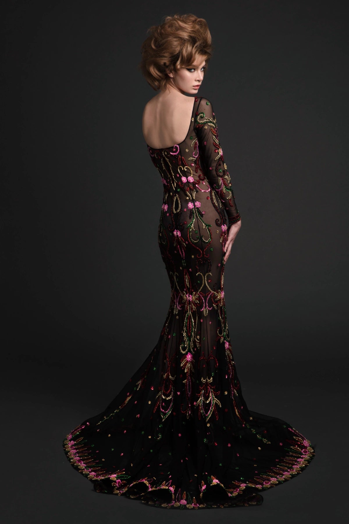 Boat Neck Trumpet Dress