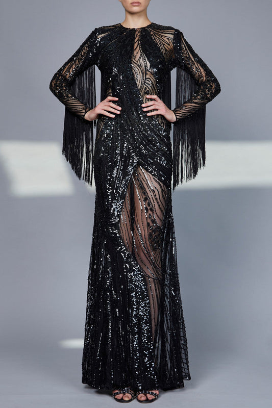 Bead -Embroidered Gown