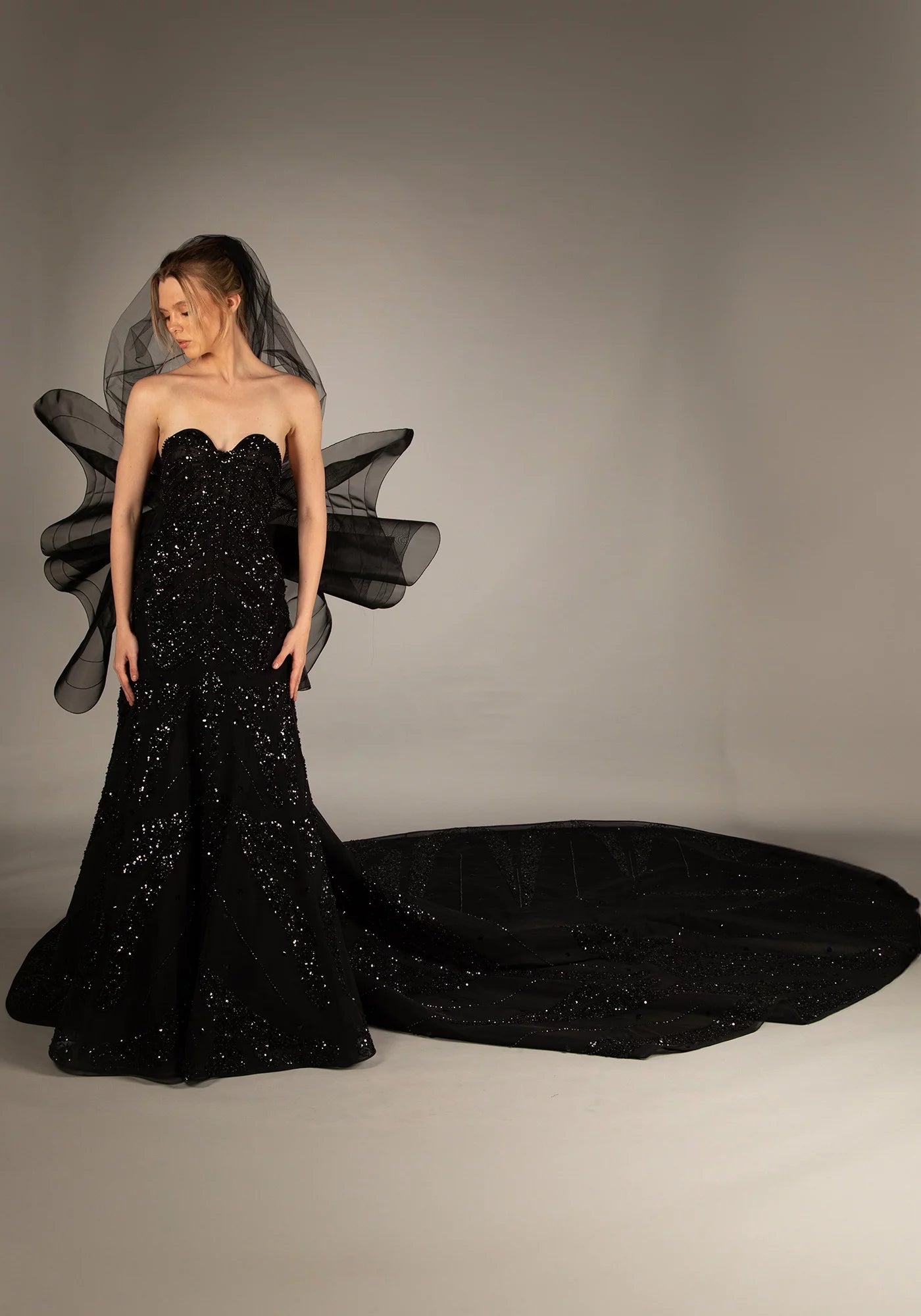 Strapless Embroidered Wedding Dress
