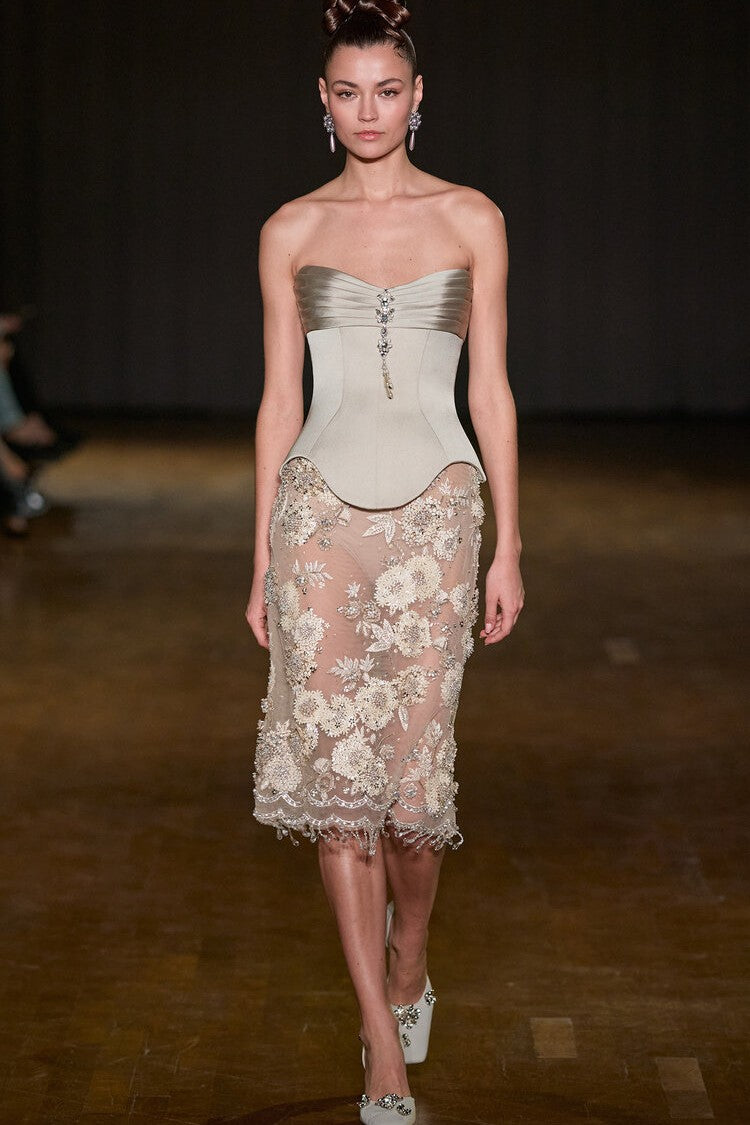 Strapless Top and Midi Skirt
