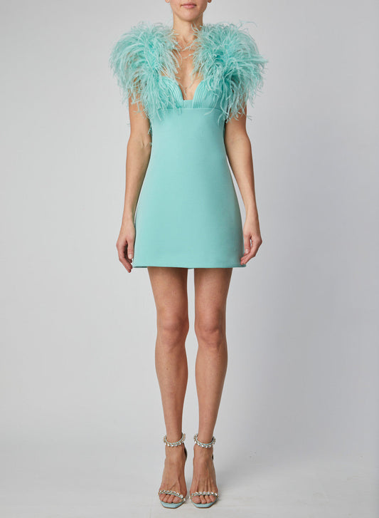 Crepe - Feather Cocktail Dress