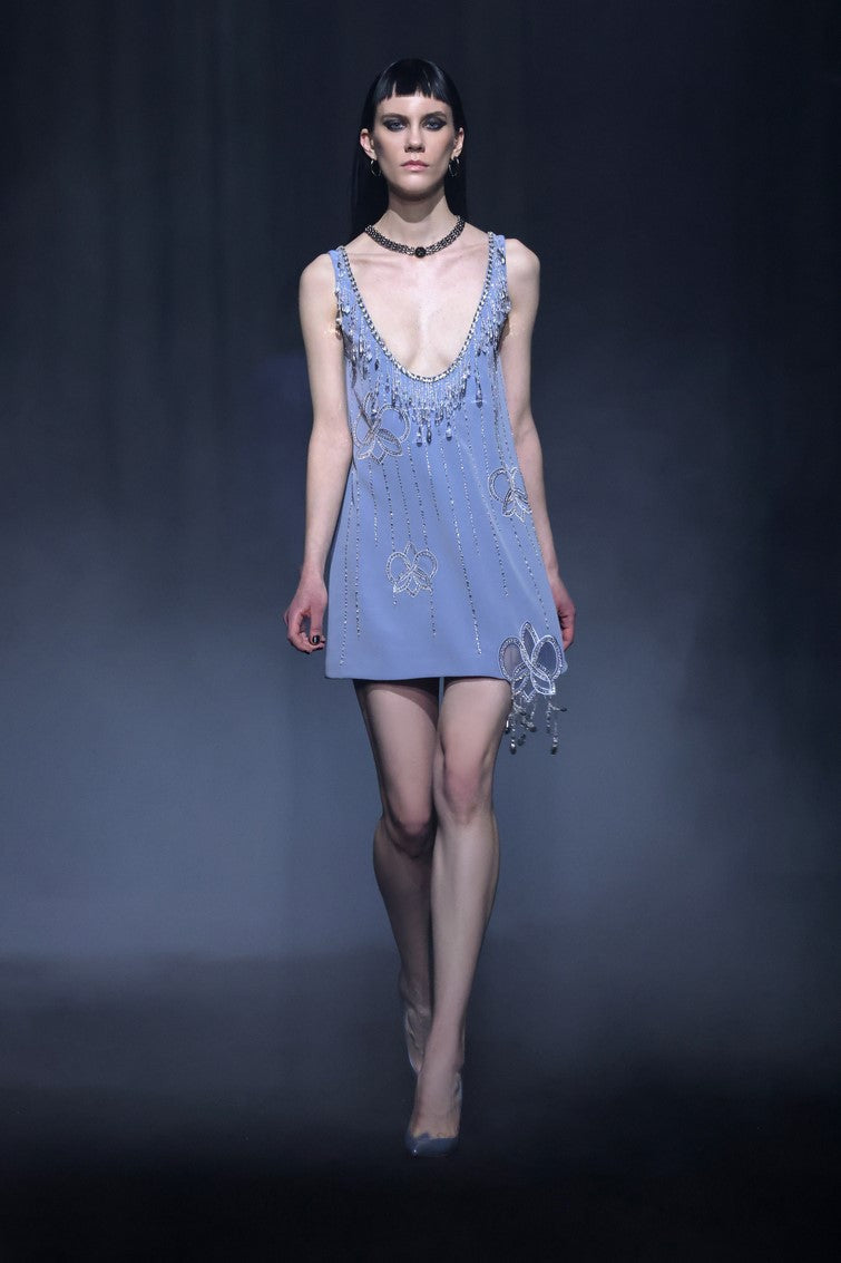 Beaded Crepe Dress