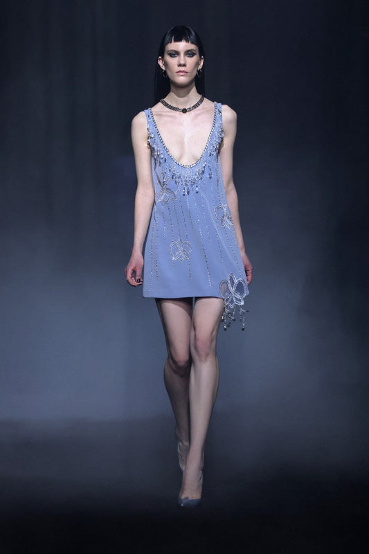 Beaded Crepe Dress