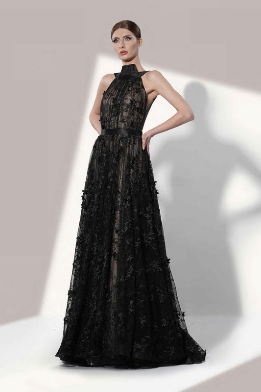 Halter Black Gown