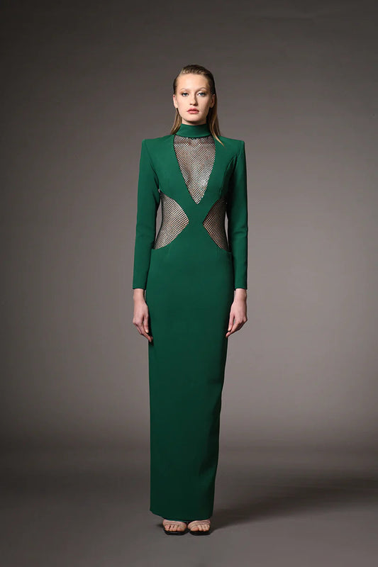 Net Embroidered Dress
