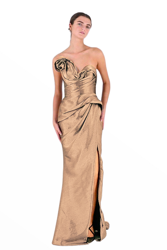 Strapless Lame Gown