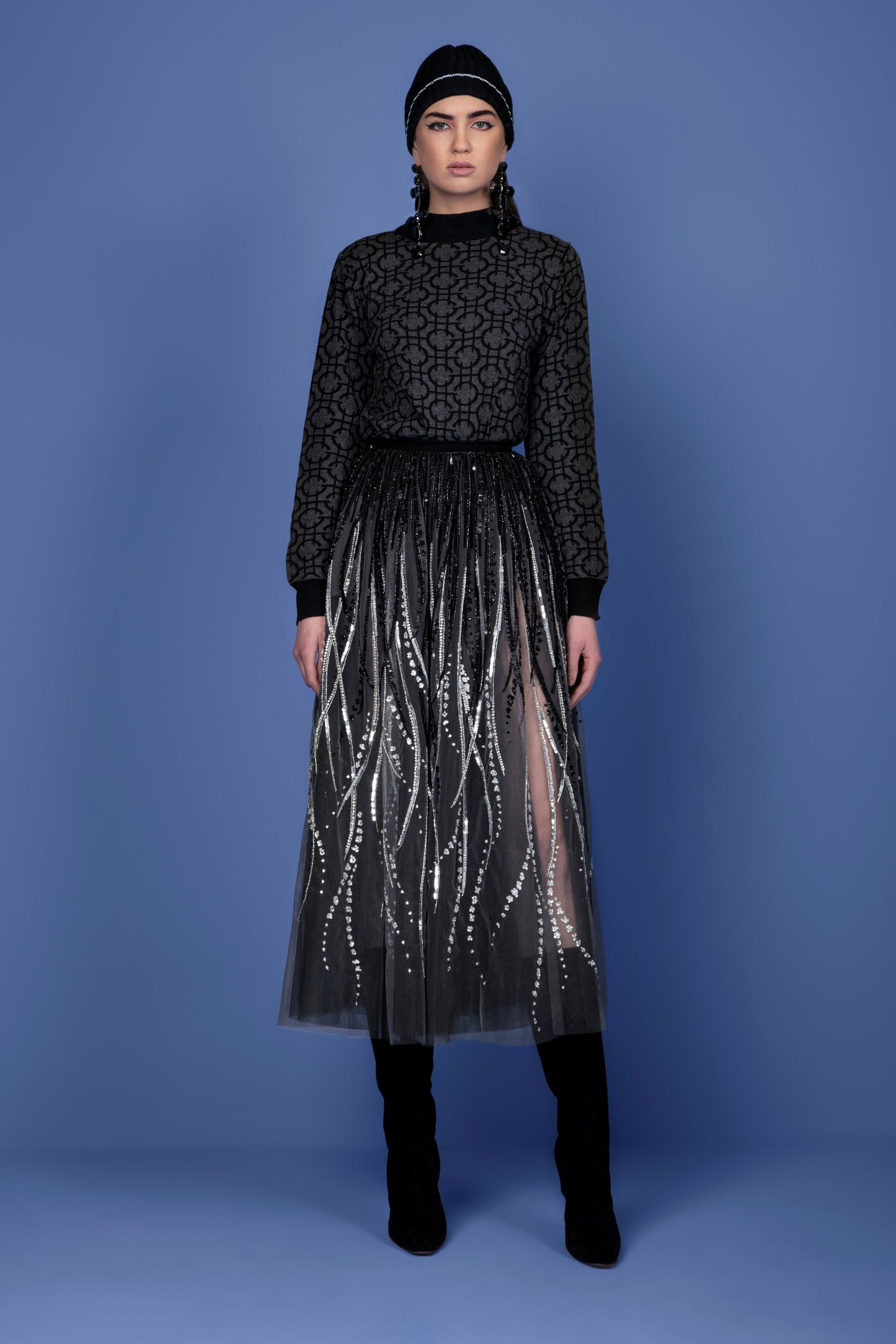 Knitted Sweater and Tulle Skirt