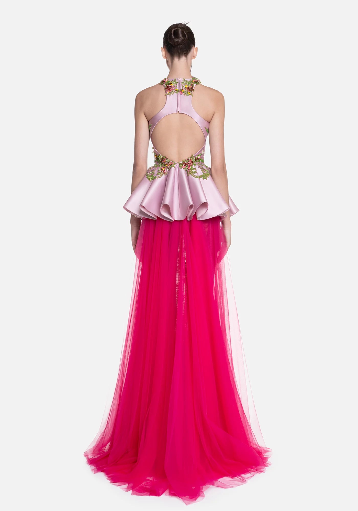 Sleeveless Two-Tone Gown
