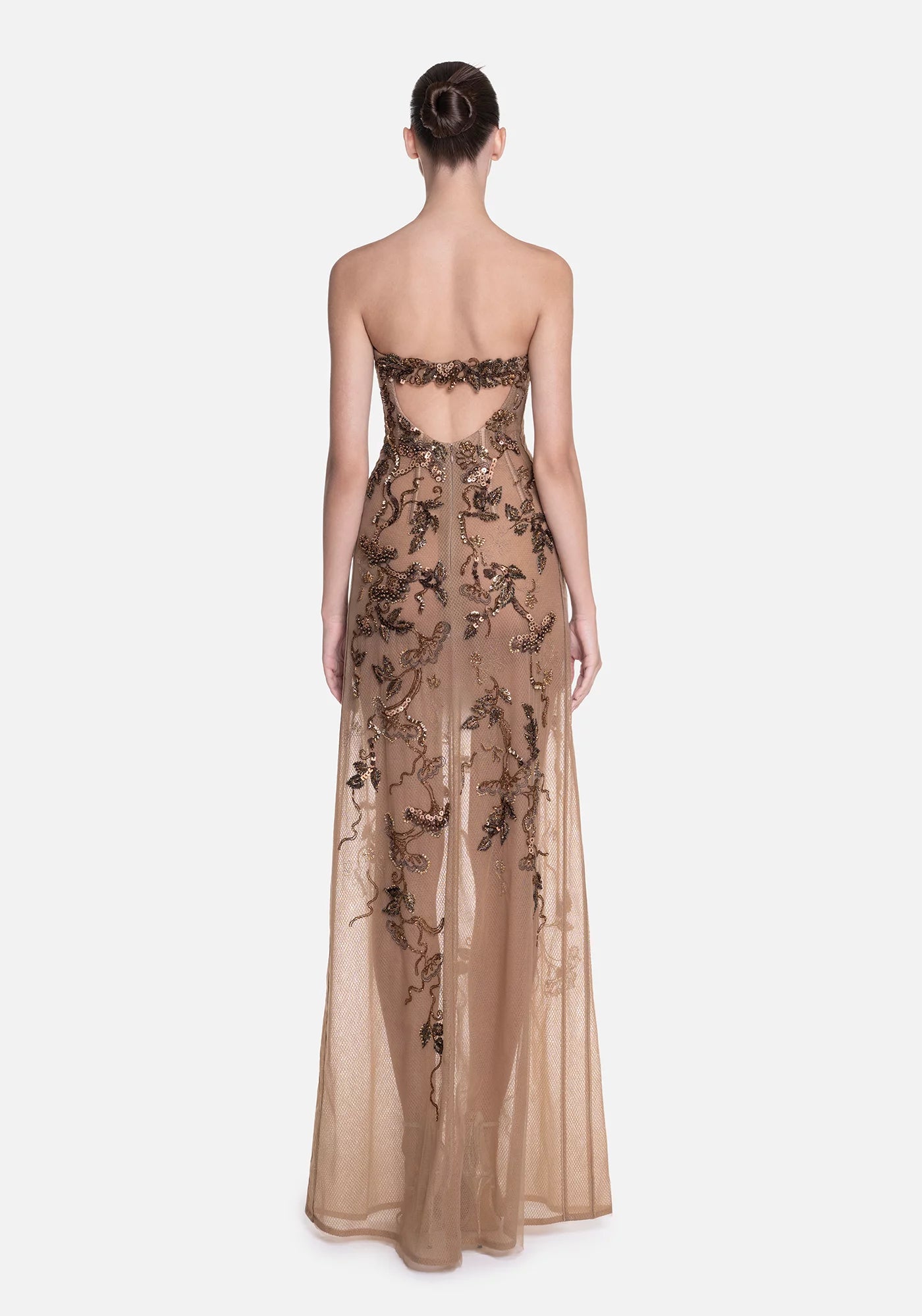 Sleeveless Embroidered Gown