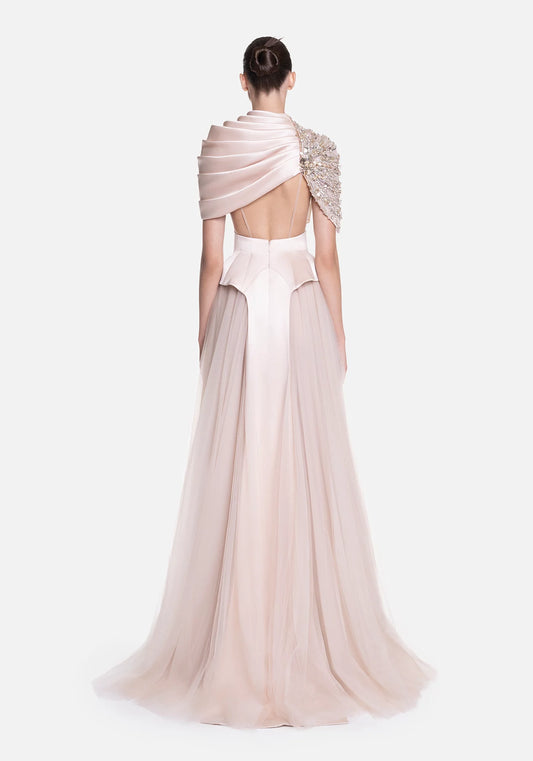 Shoulder Cape Gown