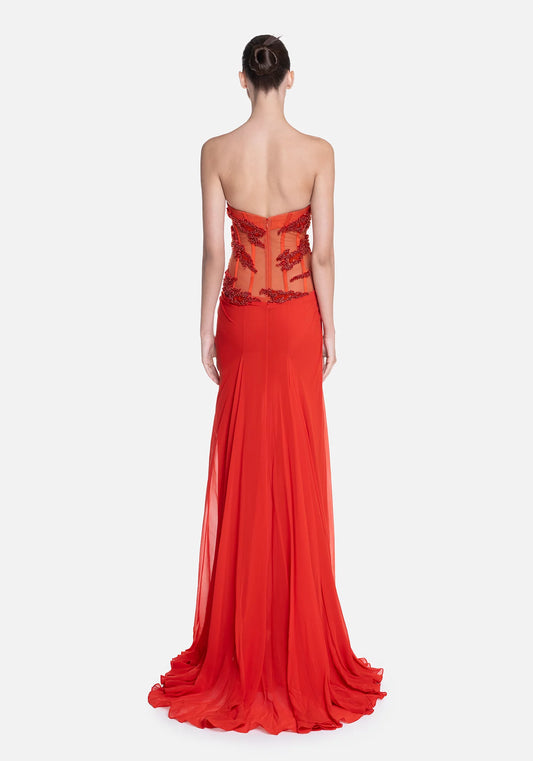 Strapless Crepe Gown