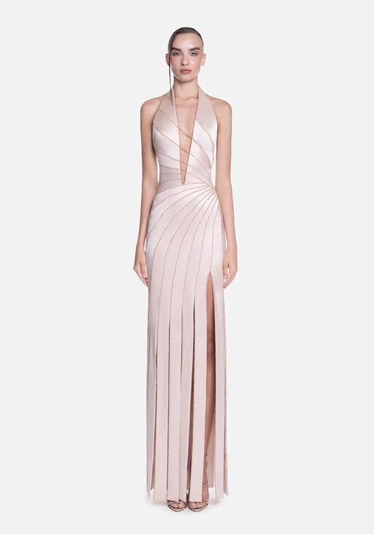 Sleeveless Halter Gown