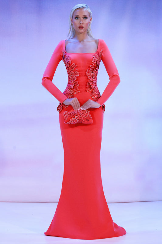 Coral Reef Crepe Gown