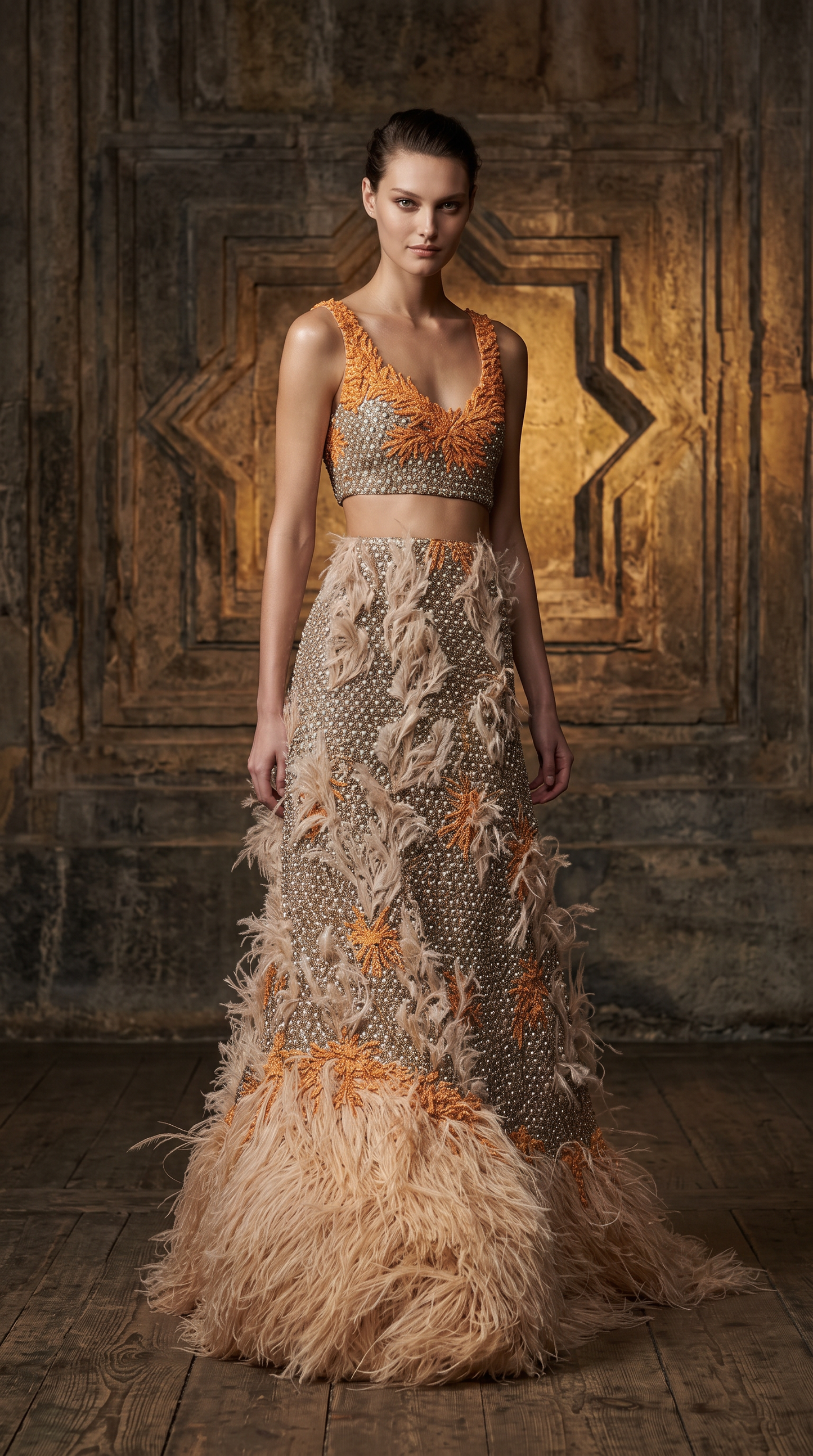 Crop Top and Skirt
