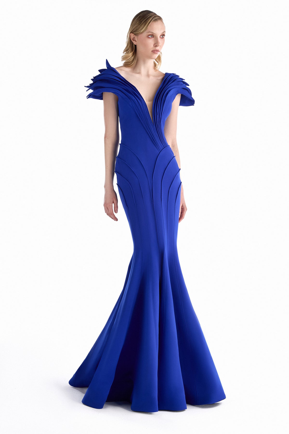 Cobalt Facet Mermaid Gown