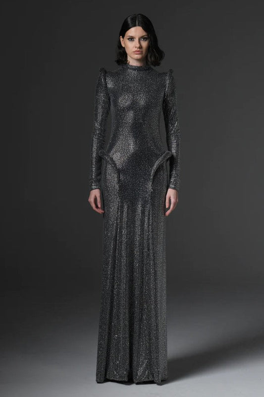 Crystal Studded Jersey Gown