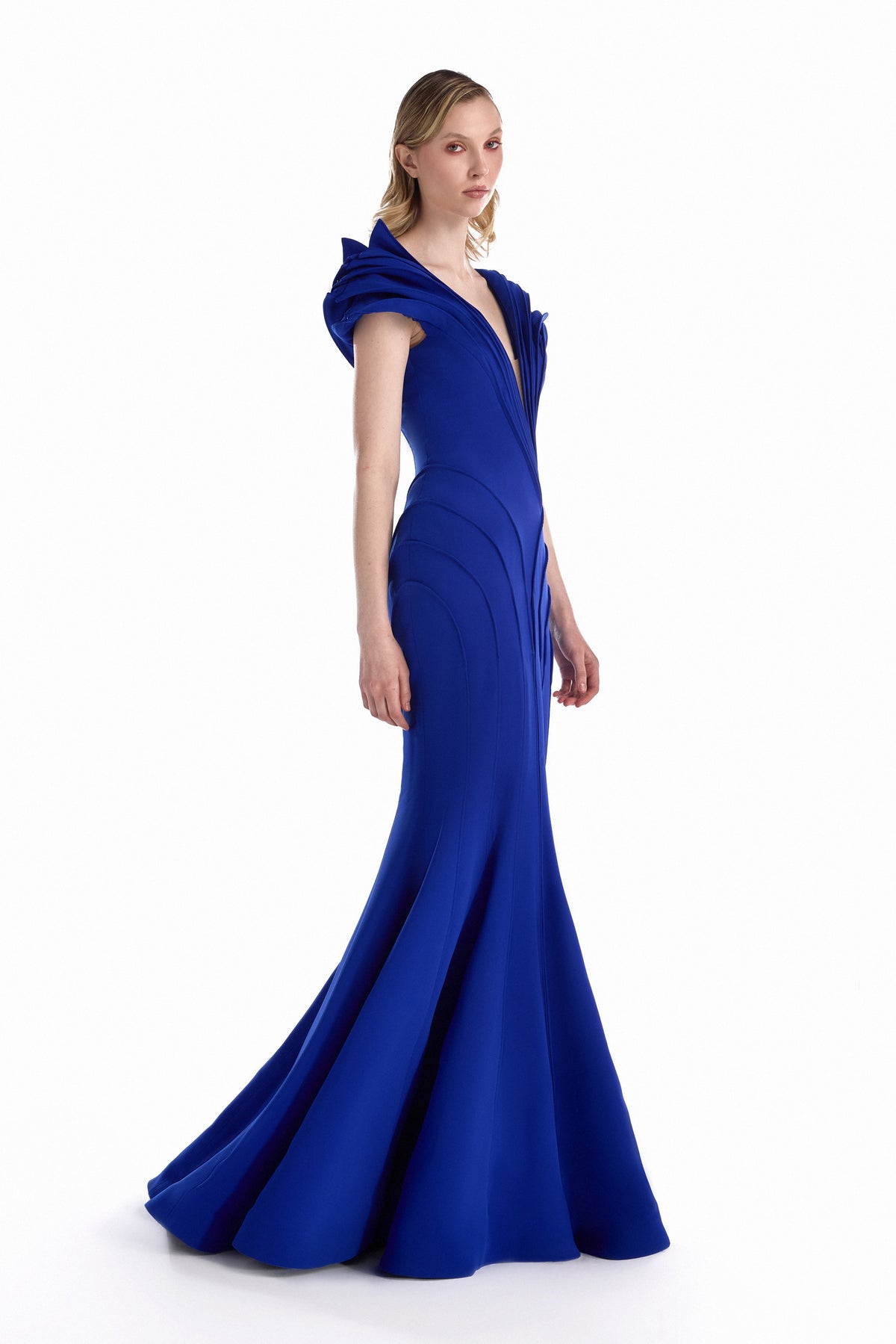 Cobalt Facet Mermaid Gown