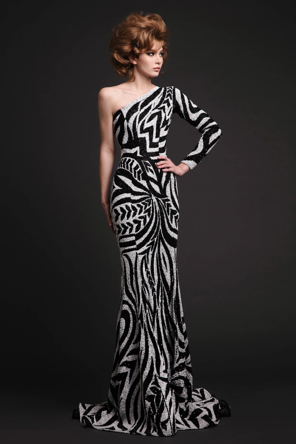 One Shoulder Sequined Dress
