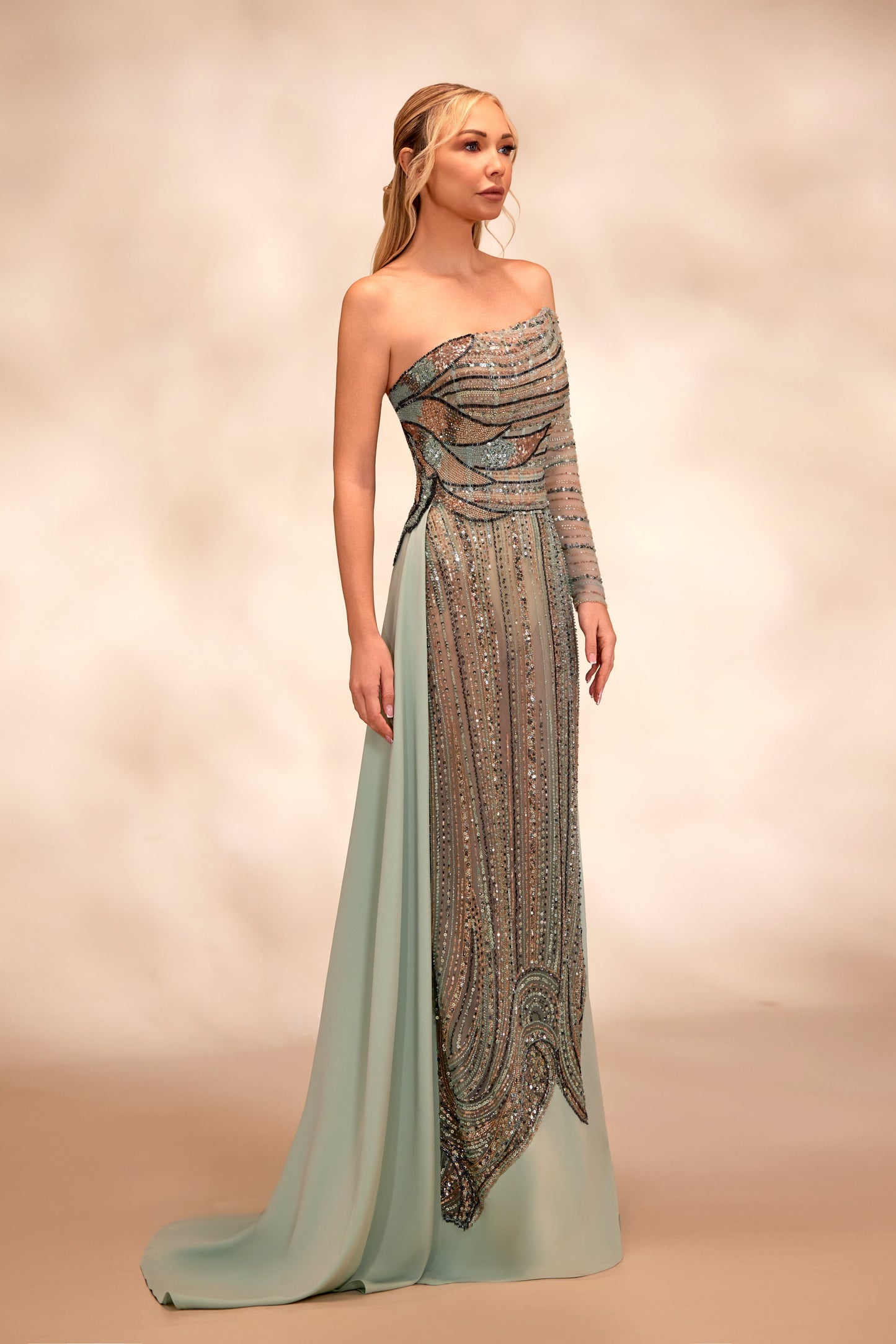 Asymmetrical Light Green Dress