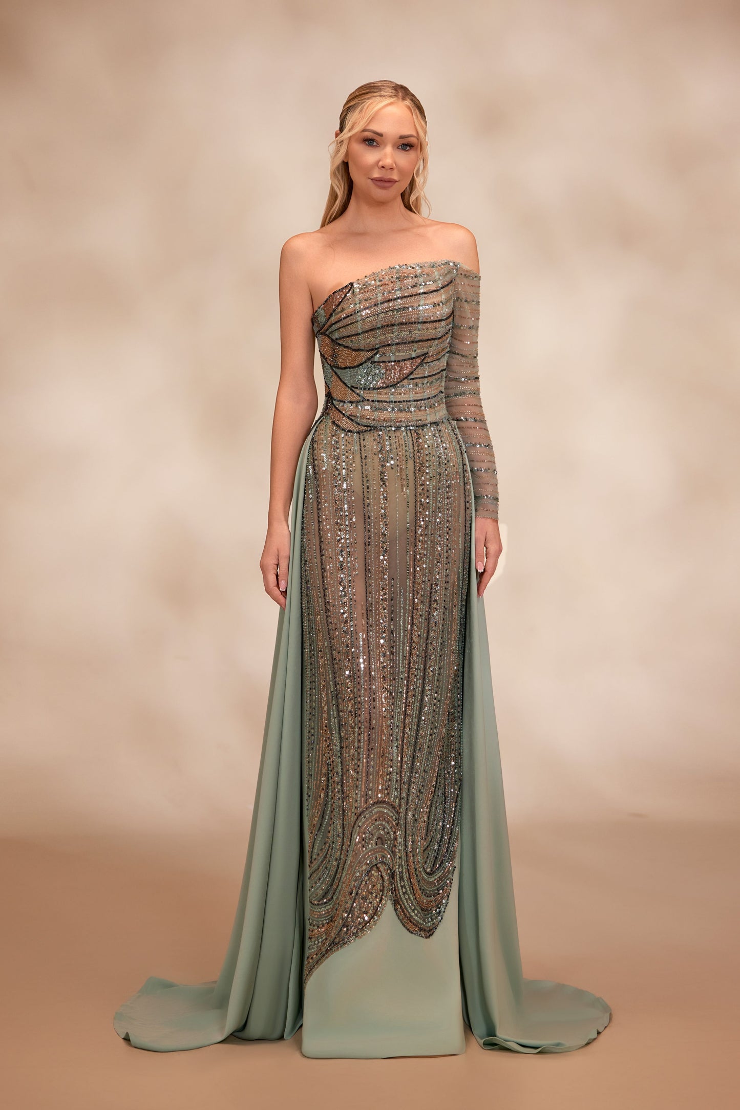 Asymmetrical Light Green Dress