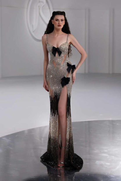 Embellished Bow Gown
