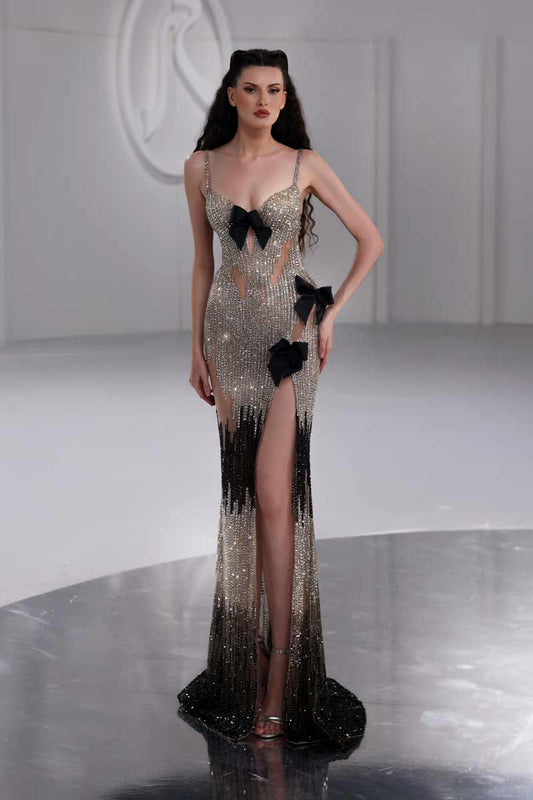 Embellished Bow Gown