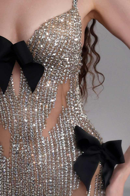 Embellished Bow Gown