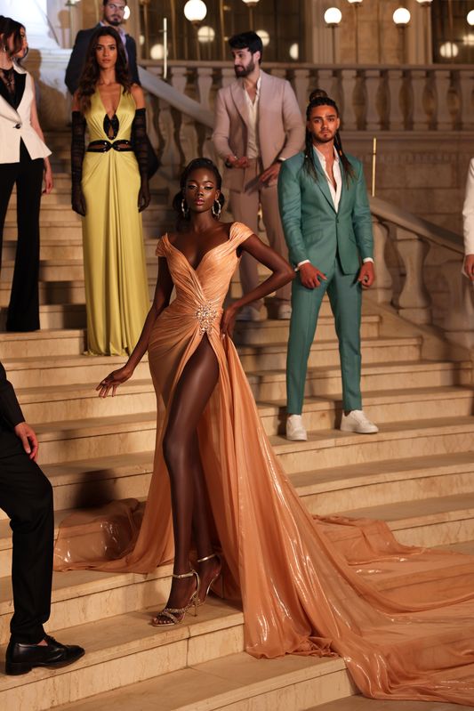 Gloss Cap Sleeve Gown