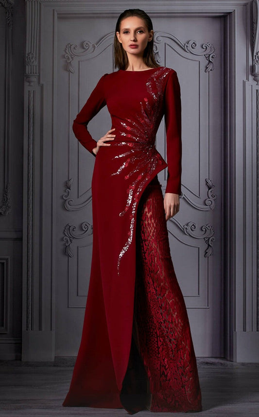 Embellished Split Gown