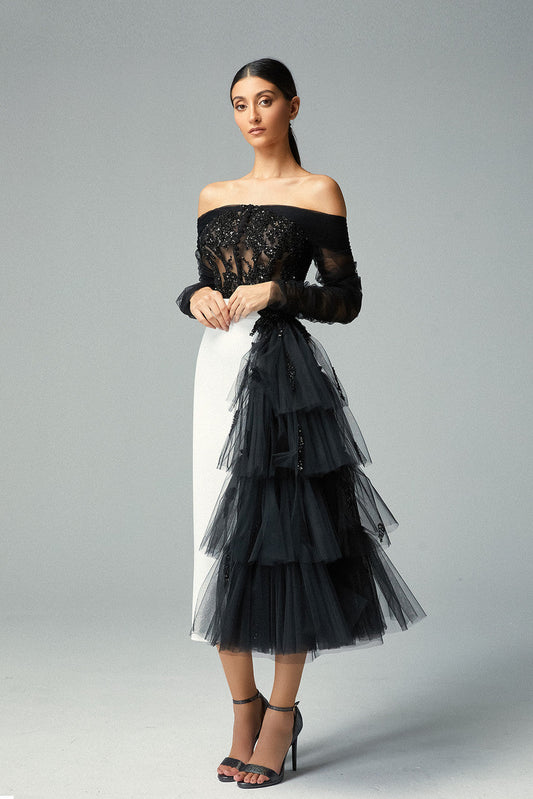 Multi Media 2 Piece-Midi Dress